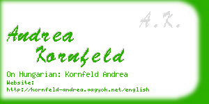 andrea kornfeld business card